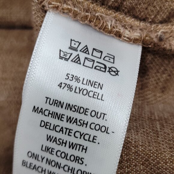 Nicole Miller Brown Linen Blend Lightweight Unlined Snap Jacket Size Large L - Picture 4 of 15
